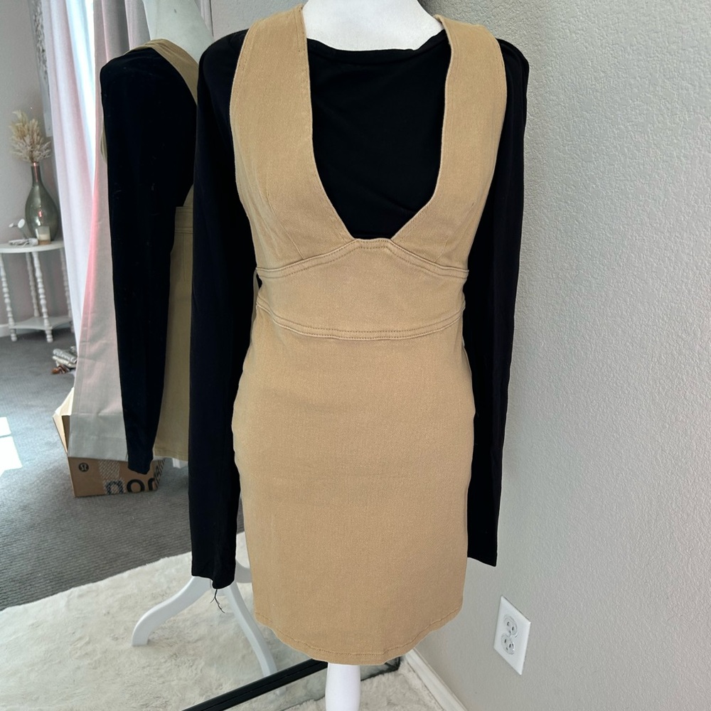 Mink pink denim dress